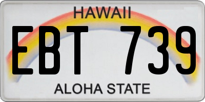 HI license plate EBT739