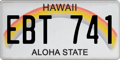 HI license plate EBT741