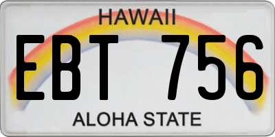 HI license plate EBT756