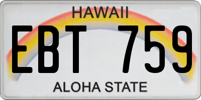 HI license plate EBT759