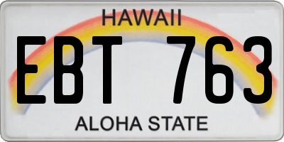 HI license plate EBT763