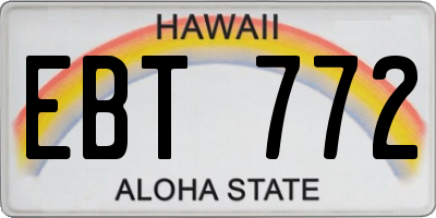 HI license plate EBT772