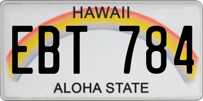 HI license plate EBT784