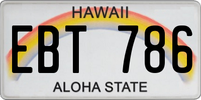 HI license plate EBT786