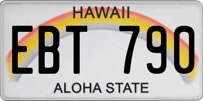 HI license plate EBT790