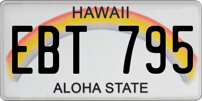HI license plate EBT795