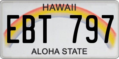 HI license plate EBT797