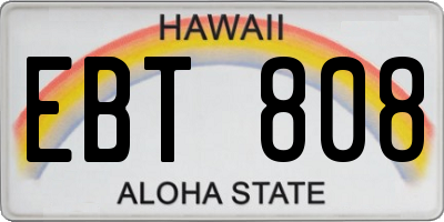 HI license plate EBT808