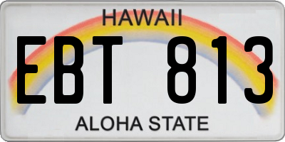 HI license plate EBT813