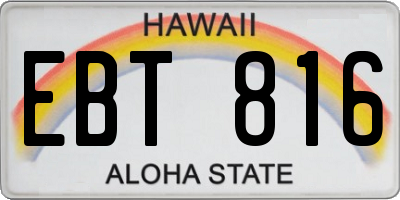 HI license plate EBT816