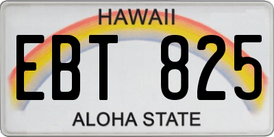 HI license plate EBT825