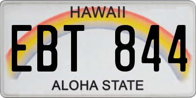 HI license plate EBT844