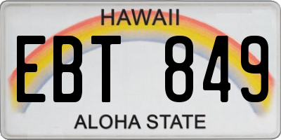 HI license plate EBT849