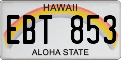 HI license plate EBT853
