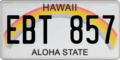 HI license plate EBT857