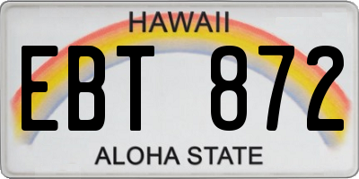 HI license plate EBT872