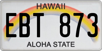 HI license plate EBT873