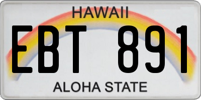 HI license plate EBT891