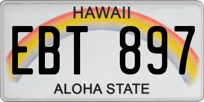 HI license plate EBT897