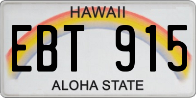 HI license plate EBT915