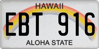 HI license plate EBT916
