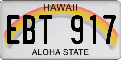 HI license plate EBT917