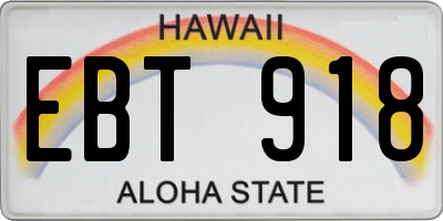 HI license plate EBT918