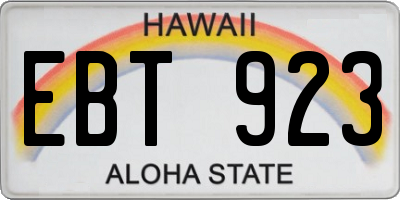 HI license plate EBT923