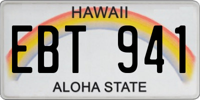 HI license plate EBT941