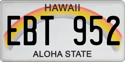 HI license plate EBT952