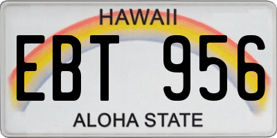 HI license plate EBT956