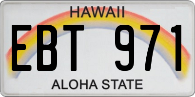 HI license plate EBT971