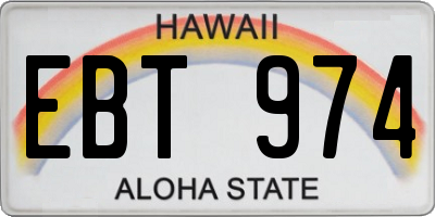 HI license plate EBT974