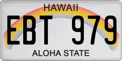 HI license plate EBT979