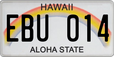 HI license plate EBU014