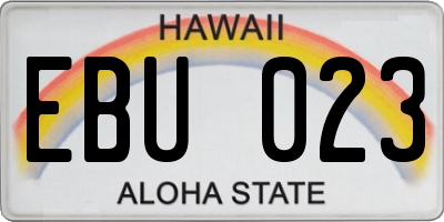 HI license plate EBU023