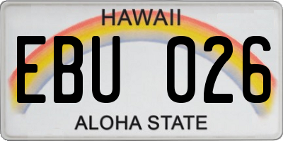 HI license plate EBU026