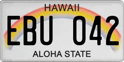 HI license plate EBU042
