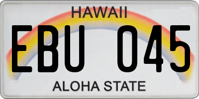 HI license plate EBU045