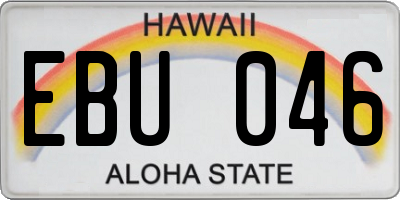 HI license plate EBU046