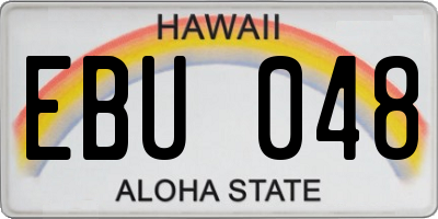 HI license plate EBU048