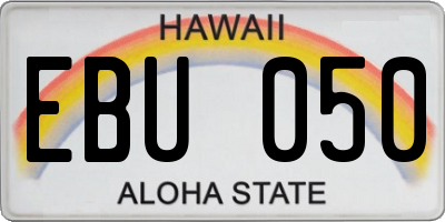 HI license plate EBU050
