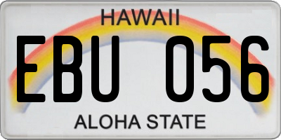 HI license plate EBU056