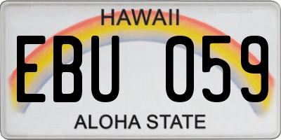 HI license plate EBU059