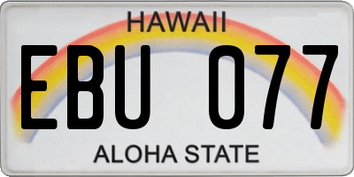 HI license plate EBU077