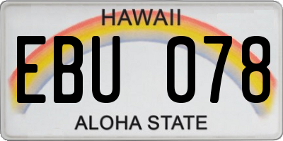 HI license plate EBU078