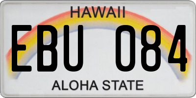 HI license plate EBU084