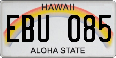 HI license plate EBU085