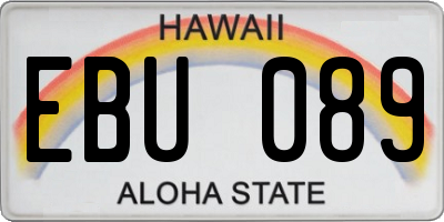 HI license plate EBU089