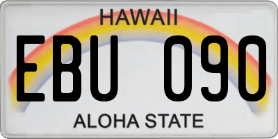 HI license plate EBU090